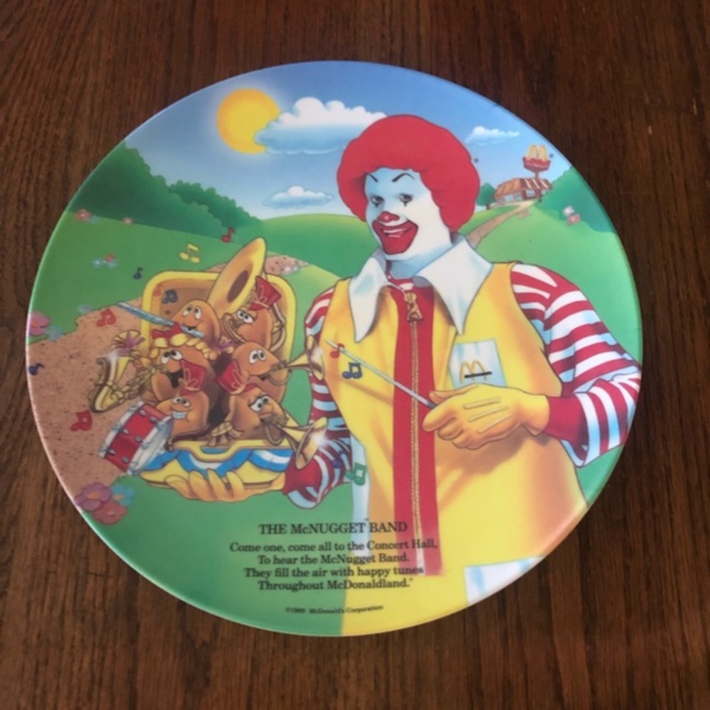 McDONALDS~1989 Fast Food Advertising Plate McNugget Band by Unknown plastic
